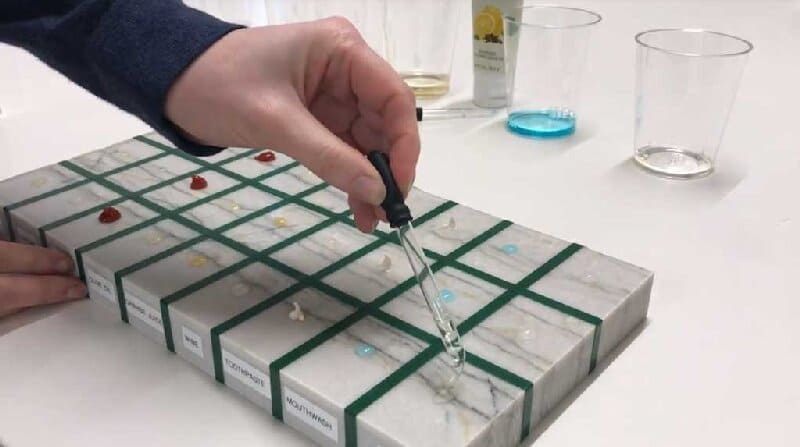 Hardness test on quartzite stone