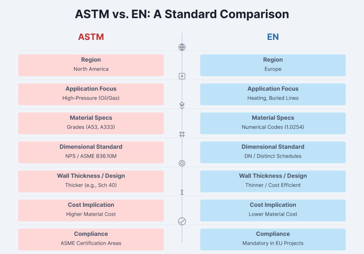 comparison chart of ASTM and EN standards