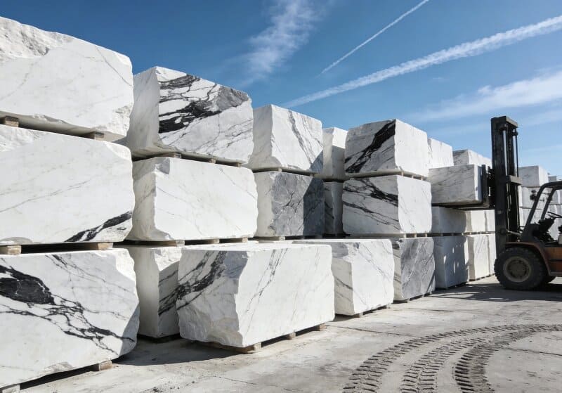 marble block storage yard