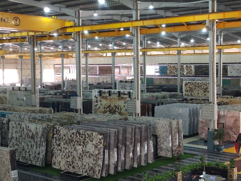 quality stone slabs in warehouse
